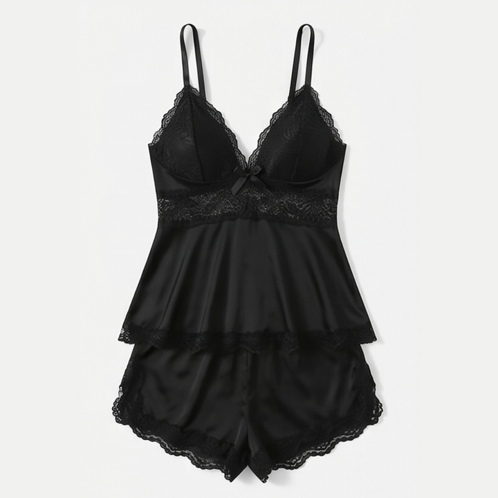 Tiered Lace Peplum Cami Set