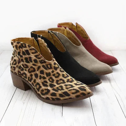 V Cut Ankle Boots in Multicolor | Valenira