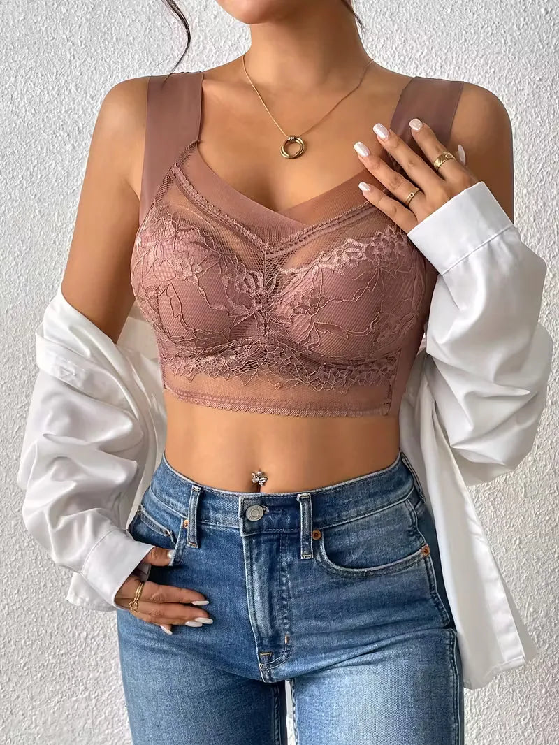 V Neck Lace Bralette | Valenira