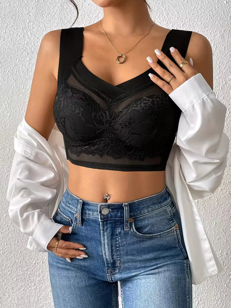 V Neck Lace Bralette | Valenira