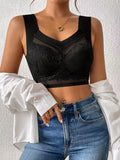 V Neck Lace Bralette in Denim Blue | Valenira