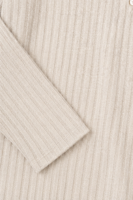 Ribbed V Neck Button Detail Sweater