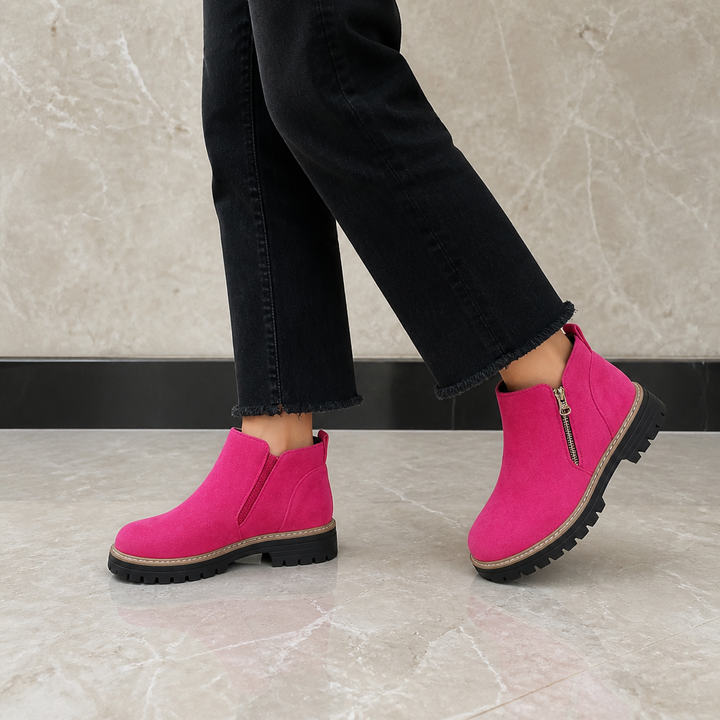 Square Heel Cushioned Ankle Boots