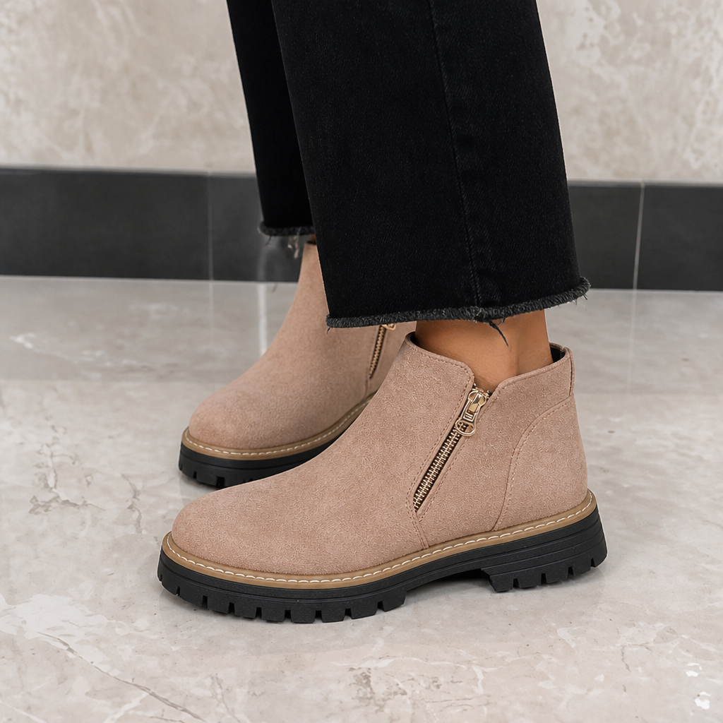 Square Heel Cushioned Ankle Boots