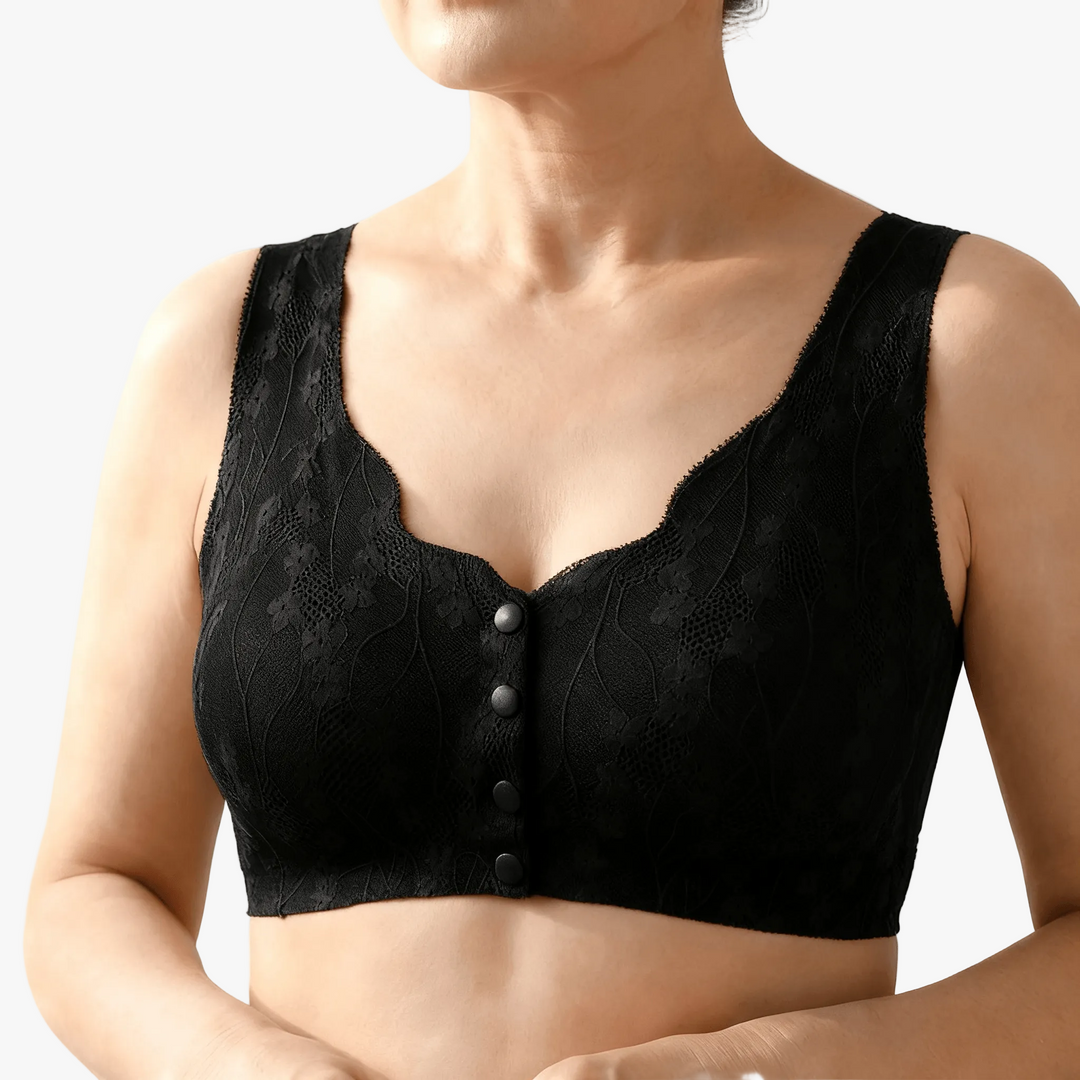 Front-Snap Lace Wireless Bra
