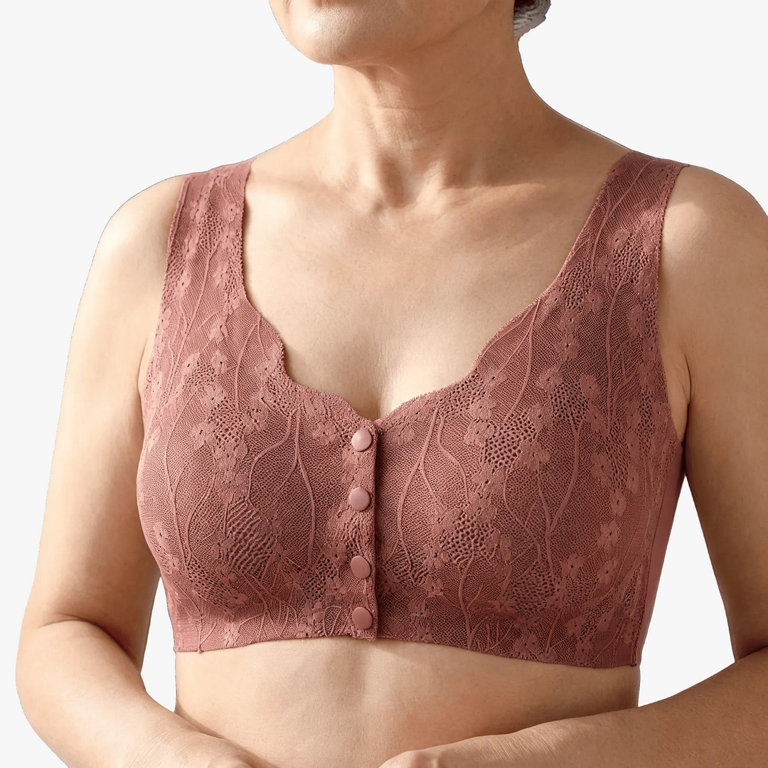 Front-Snap Lace Wireless Bra