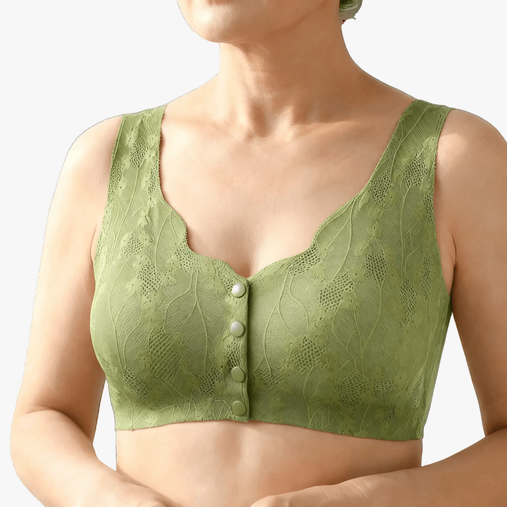 Front-Snap Lace Wireless Bra