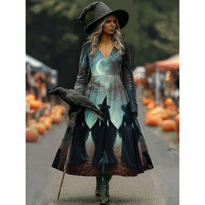 Witch Print Maxi Dress | Valenira