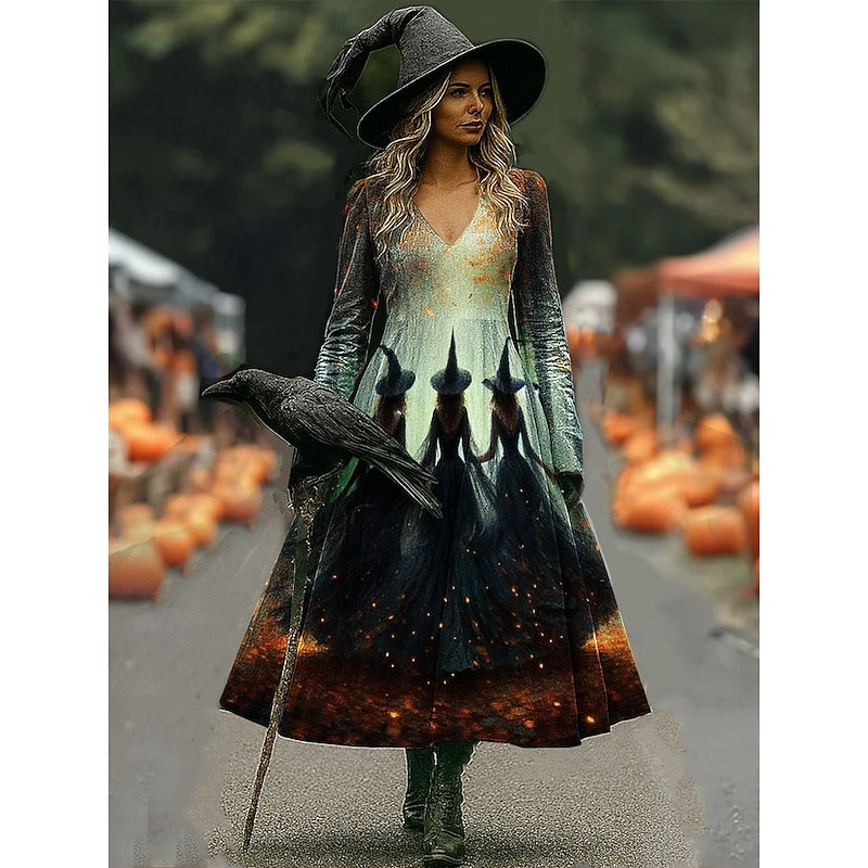 Witch Print Maxi Dress | Valenira