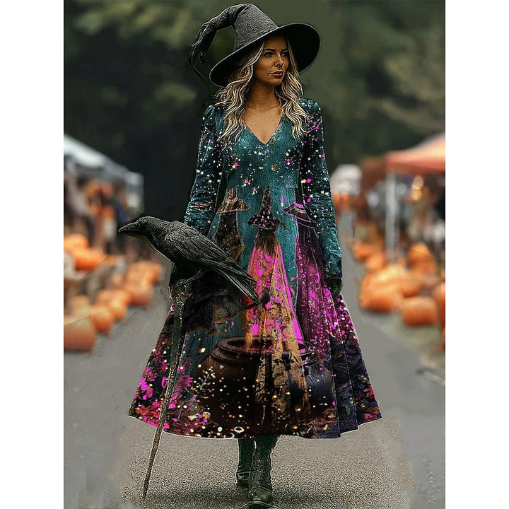 Witch Print Maxi Dress | Valenira