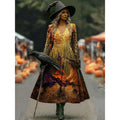 Witch Print Maxi Dress in Purple | Valenira