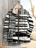 Abstract Print Quilted Jacket