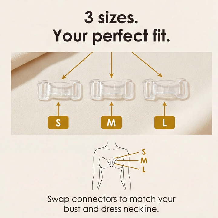 Feature panel of the three strap connector sizes