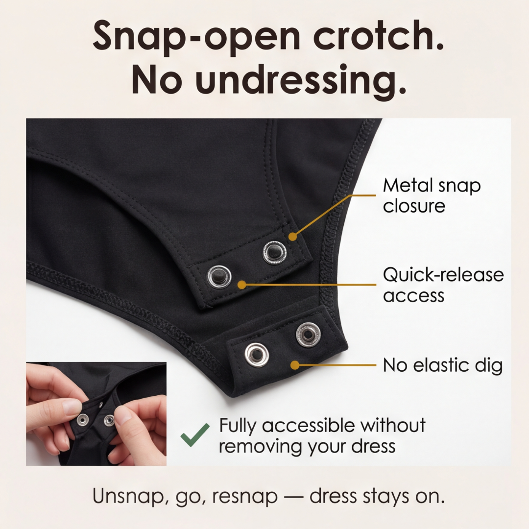 Feature panel with callouts on the metal snap gusset