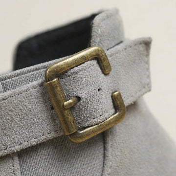 Buckle Strap Slip On Ankle Boots