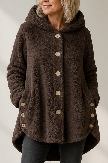 Button Front Fleece Look Shirt Jacket