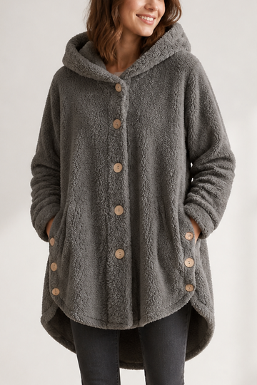 Button Front Fleece Look Shirt Jacket