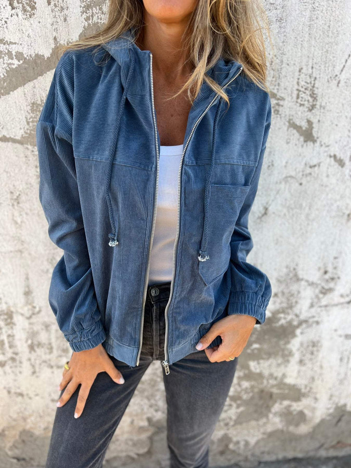 Casual Zip-Front Hooded Jacket