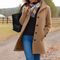 Classic Button-Front Longline Winter Coat