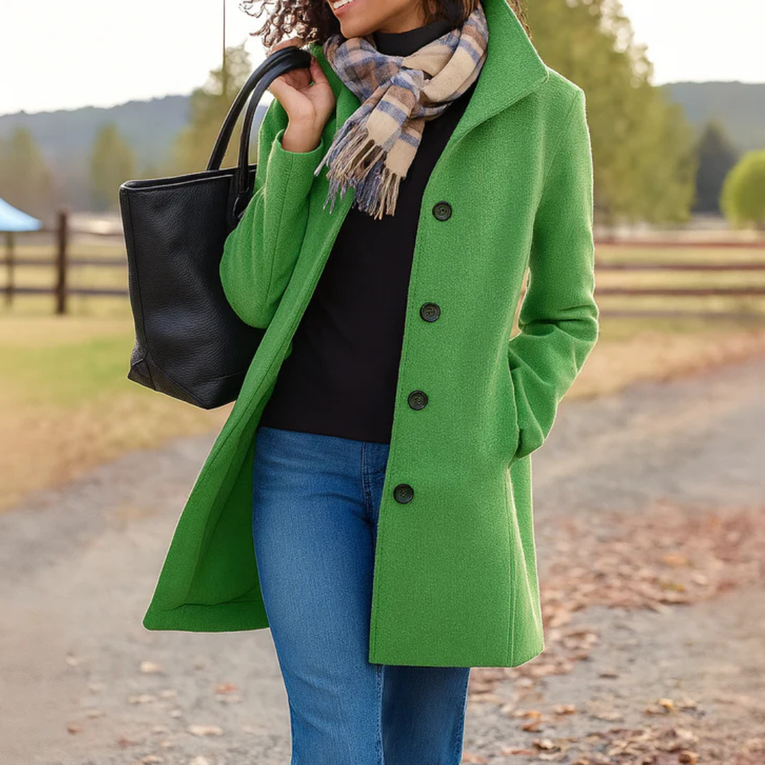 Classic Button-Front Longline Winter Coat