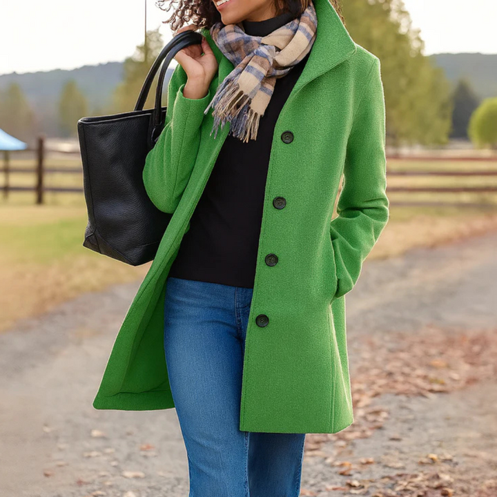 Classic Button-Front Longline Winter Coat