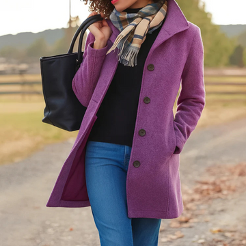 Classic Button-Front Longline Winter Coat