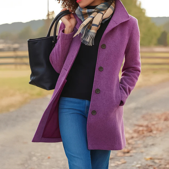 Classic Button-Front Longline Winter Coat