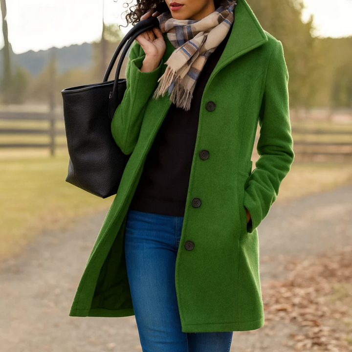 Classic Button-Front Longline Winter Coat
