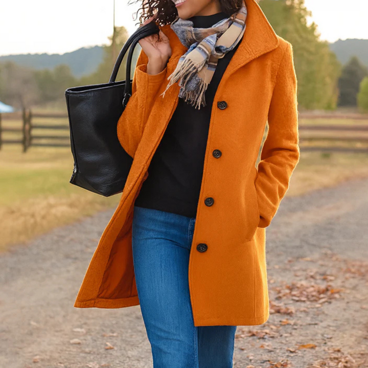 Classic Button-Front Longline Winter Coat