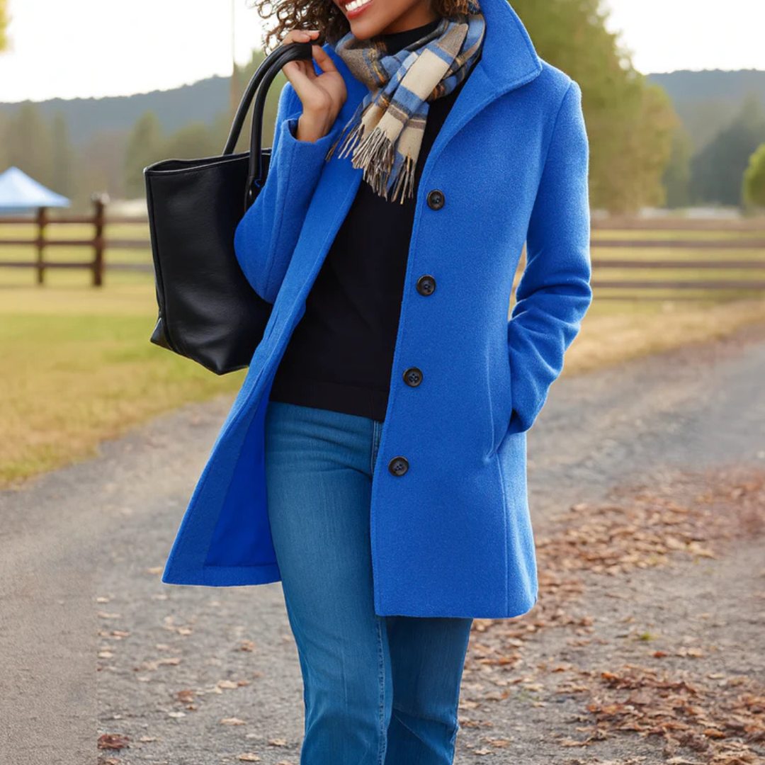 Classic Button-Front Longline Winter Coat