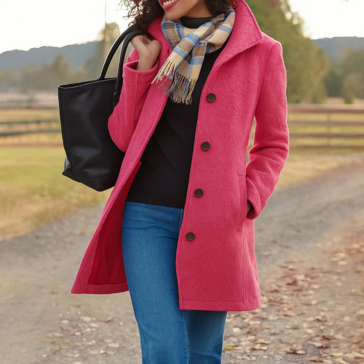 Classic Button-Front Longline Winter Coat