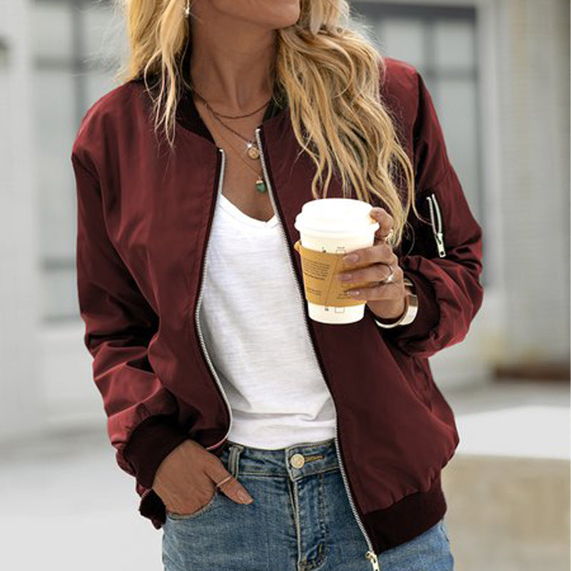 Classic Zip-Front Bomber Jacket