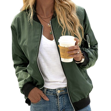 Classic Zip-Front Bomber Jacket