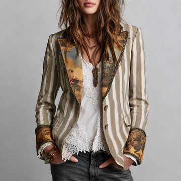 Contrast Trim Structured Jacket