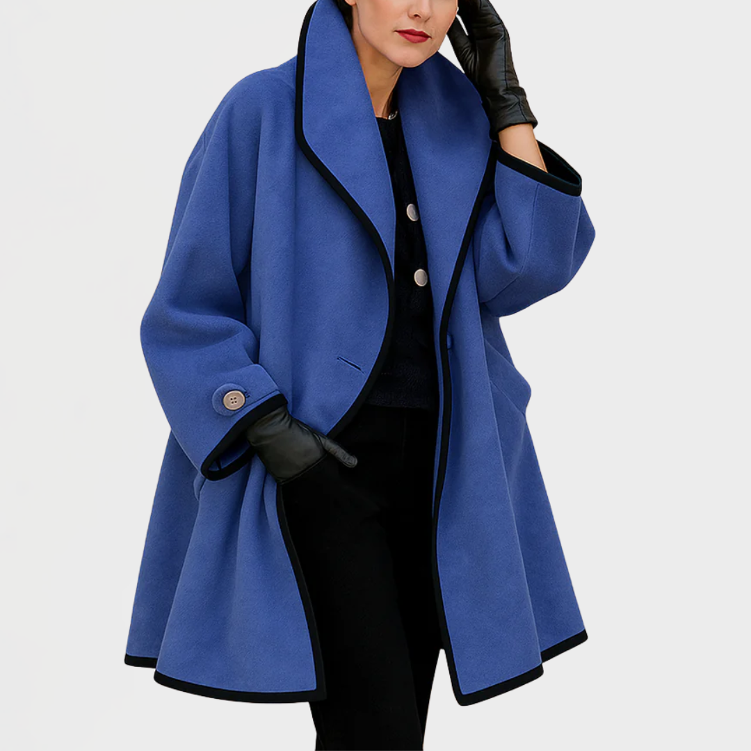 Contrast Trim Tailored Trench Coat