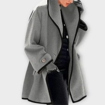 Contrast Trim Tailored Trench Coat
