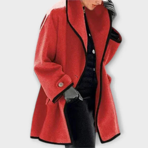 Contrast Trim Tailored Trench Coat