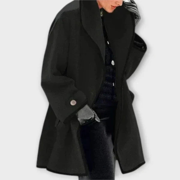 Contrast Trim Tailored Trench Coat
