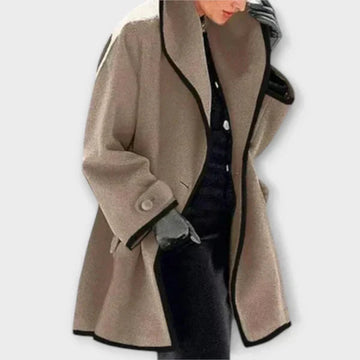 Contrast Trim Tailored Trench Coat