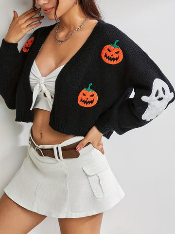 Cropped Pumpkin Patch Cardigan