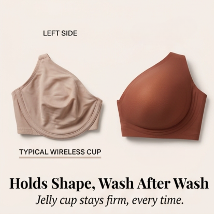 Feature panel comparing a collapsed cup with the jelly cup
