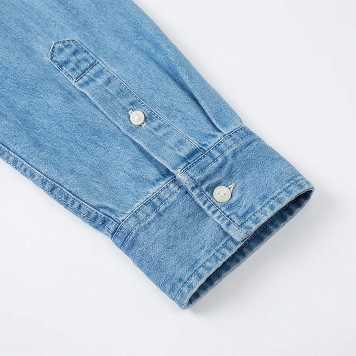 Denim-Look Wide-Leg Pajama Set
