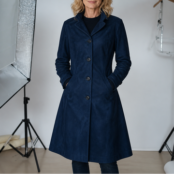 Faux Suede Unstructured Trench Coat