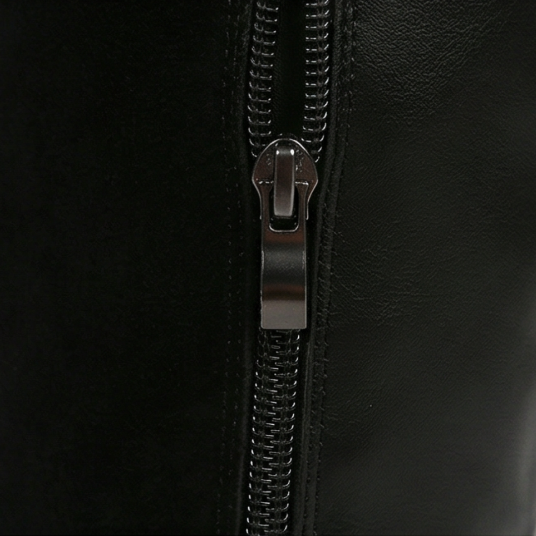 Side zip detail on a black knee high winter boot
