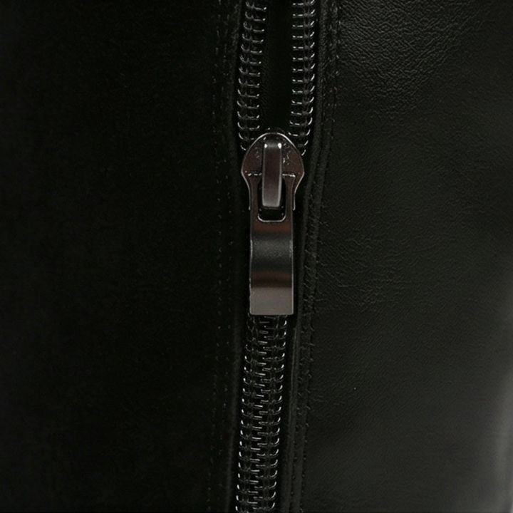 Side zip detail on a black knee high winter boot