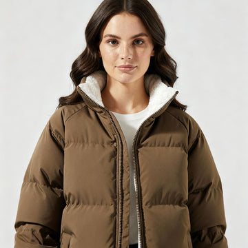 Fleece-Lined Hooded Puffer Jacket