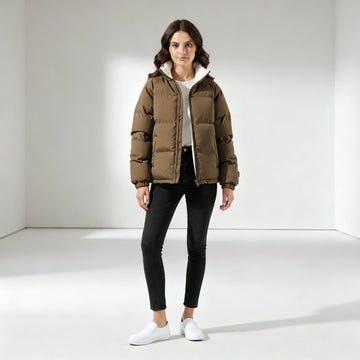 Fleece-Lined Hooded Puffer Jacket