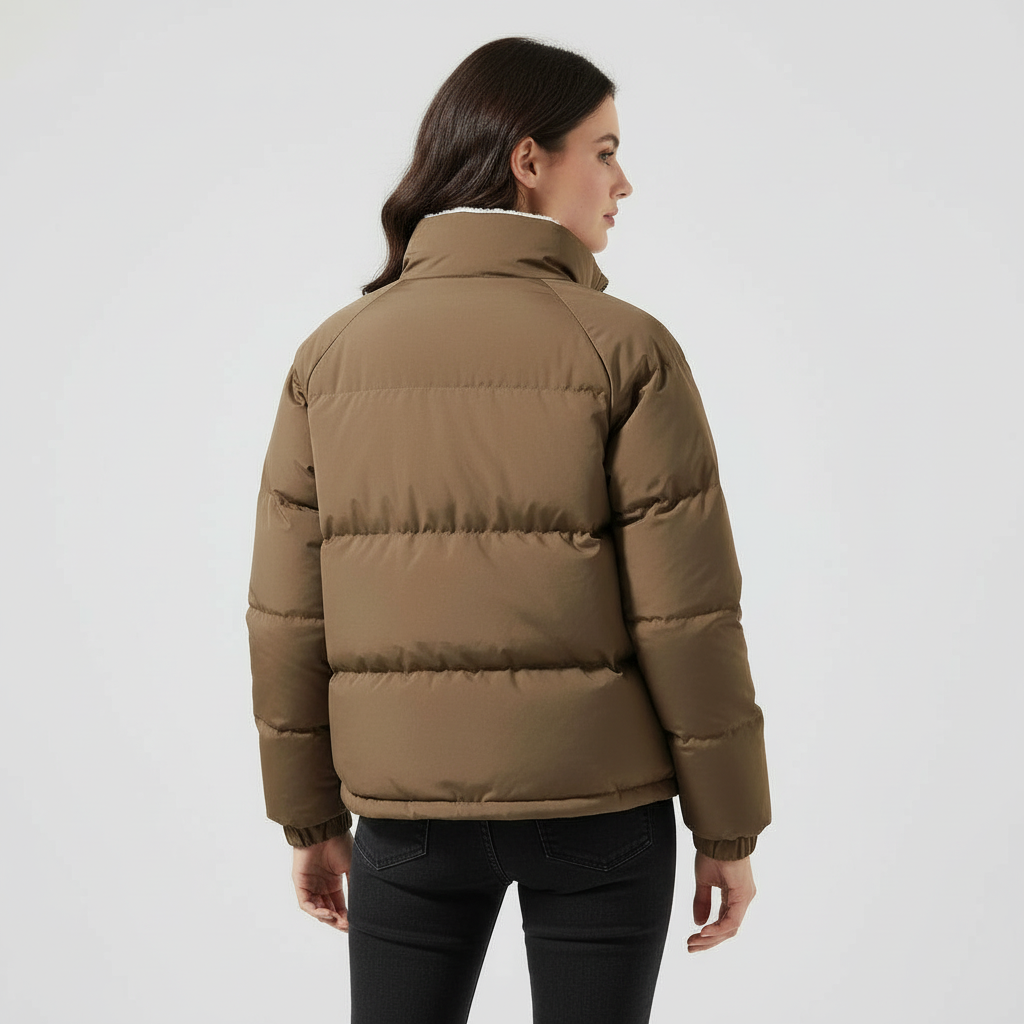 Fleece-Lined Hooded Puffer Jacket