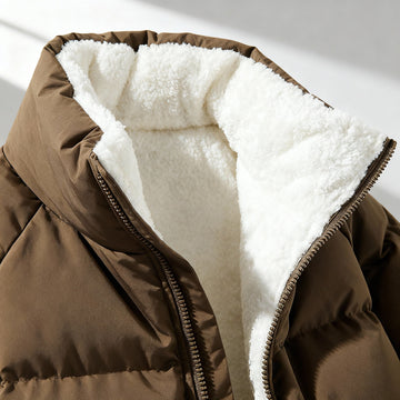Fleece-Lined Hooded Puffer Jacket