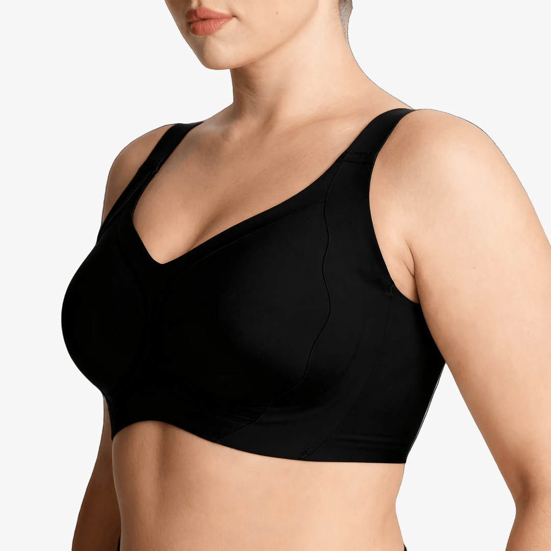 Black framed cup full-coverage bra worn on a body